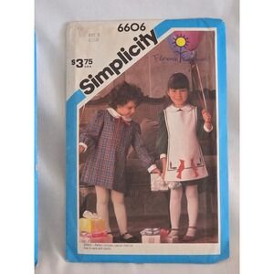 Vintage Simplicity Sewing Patterns Child Dress Apron Size 3 & 4‎ UNCUT